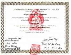 ordainment certificate